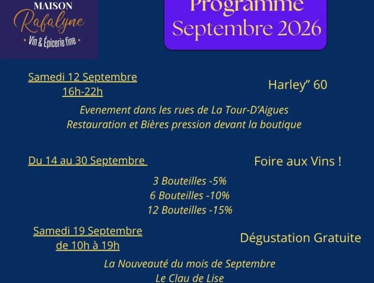 Programme de septembre
